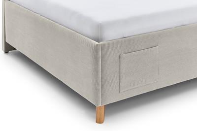 Gestoffeerd Bed Cool 140x200 met rugleuning Beige detail