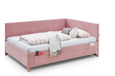 Gestoffeerd Bed Cool 140x200 met rugleuning Roze
