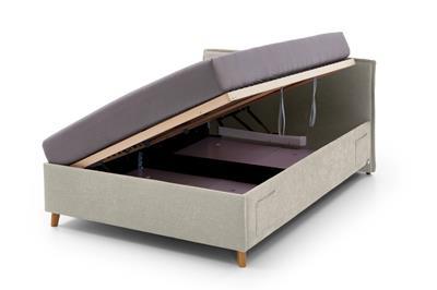 Gestoffeerd Opbergbed Fun 140x200 Beige open