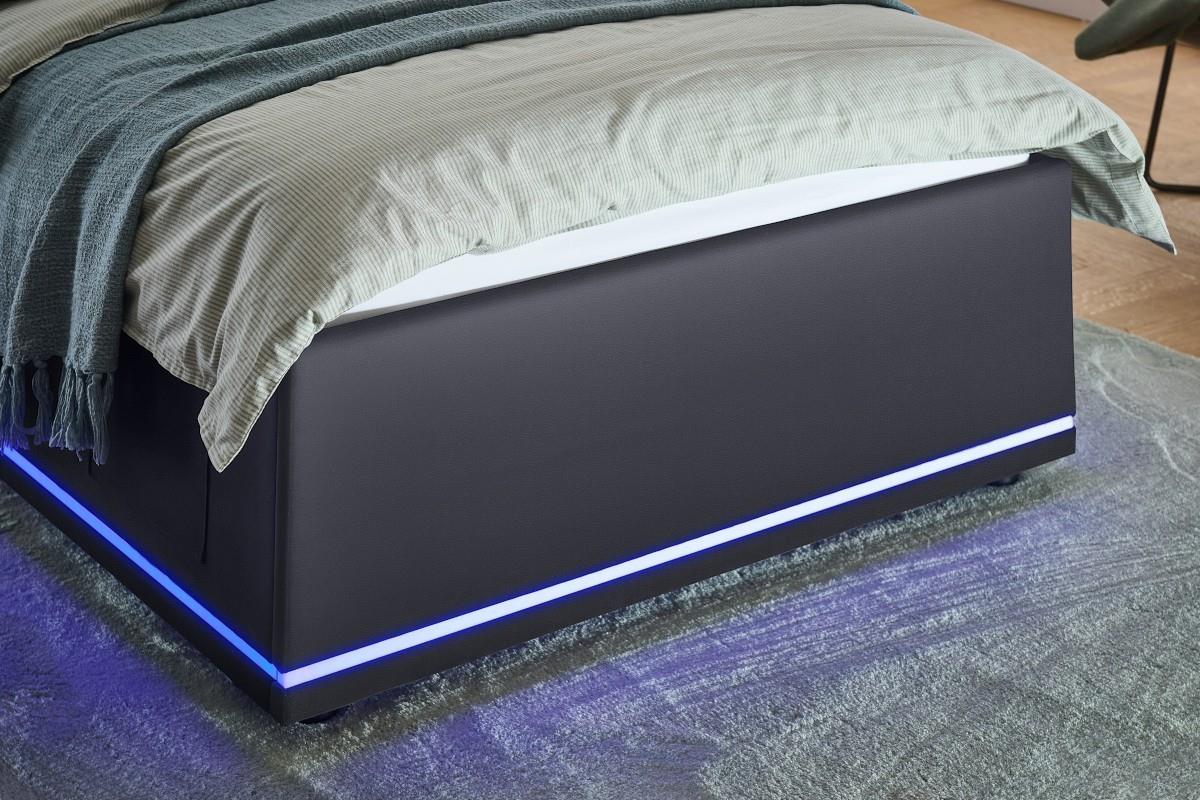 Gestoffeerd Bed Circle 90x200 Zwart detail