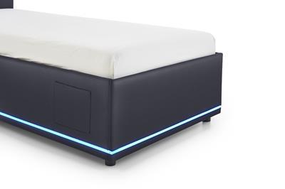 Gestoffeerd Bed Circle 90x200 Zwart detail