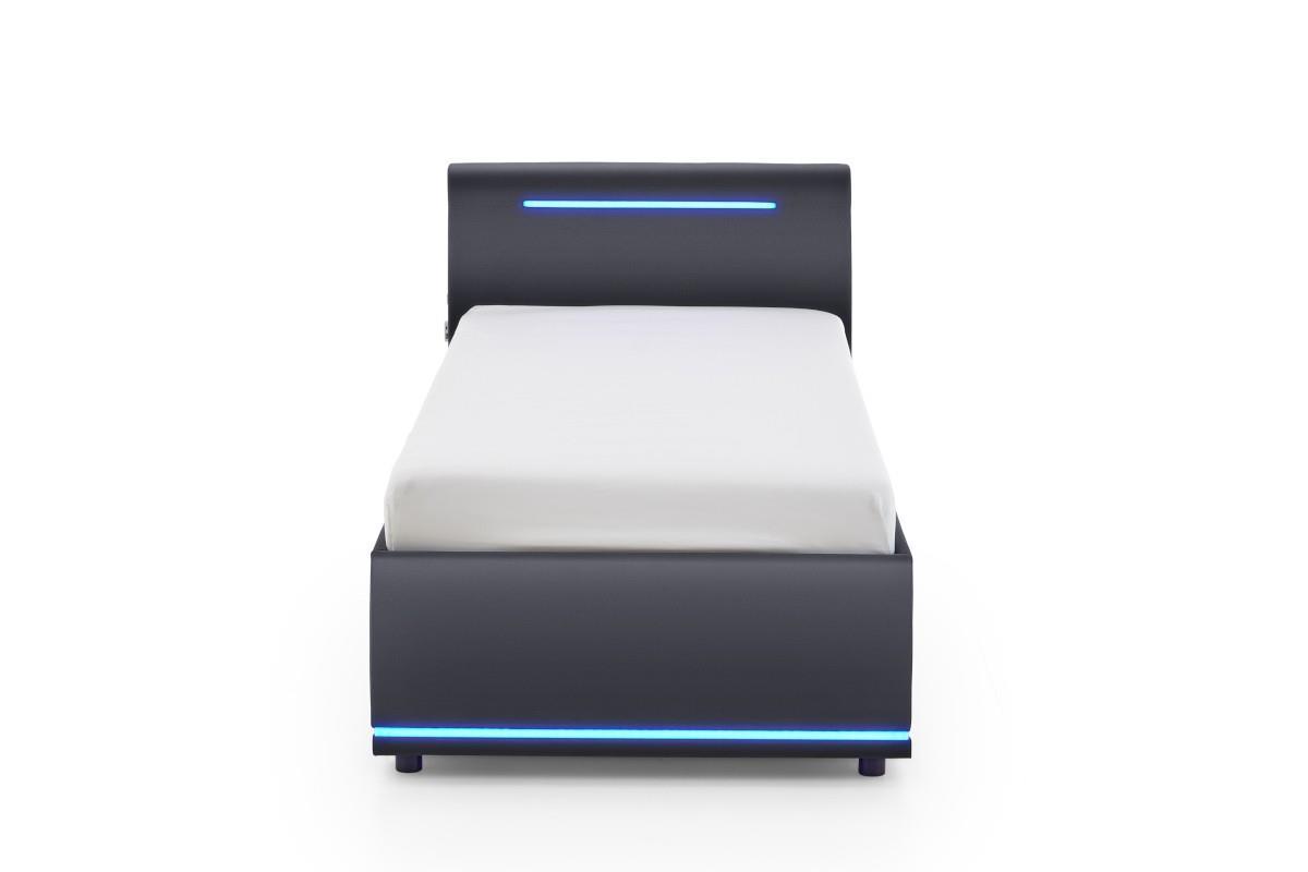 Gestoffeerd Bed Circle 90x200 Zwart vooraanzicht