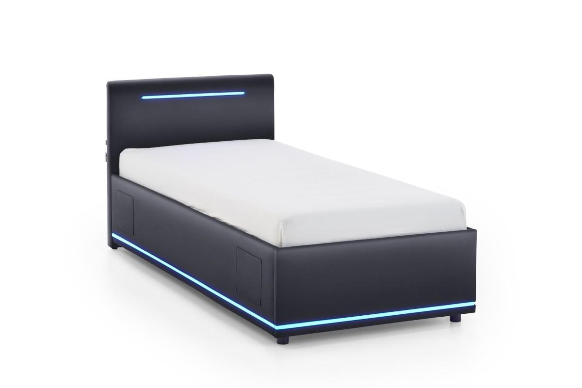 Gestoffeerd Bed Circle 90x200 Zwart