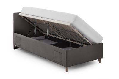 Gestoffeerd Opbergbed Cool 90x200 Antraciet open