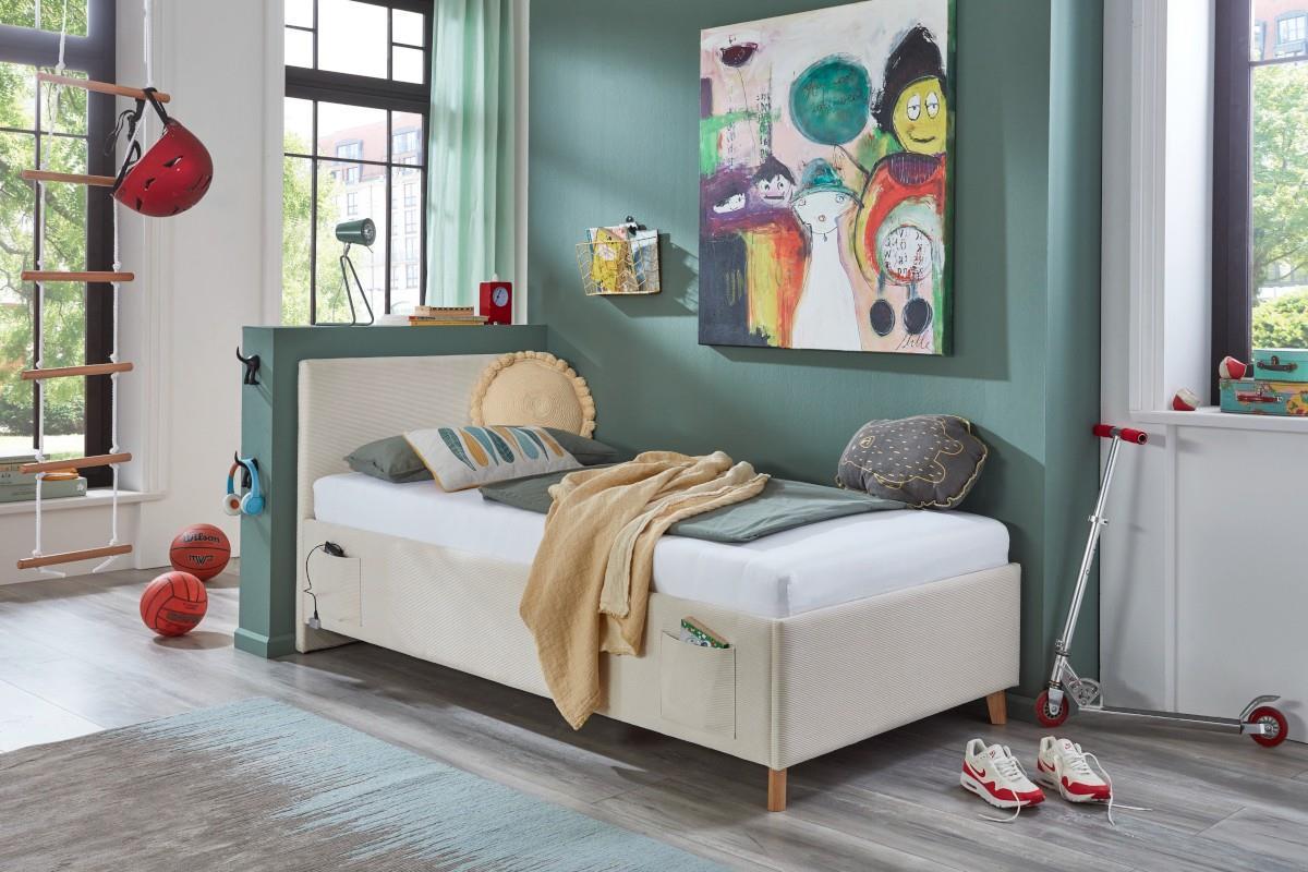 Gestoffeerd Opbergbed Cool 90x200 Beige