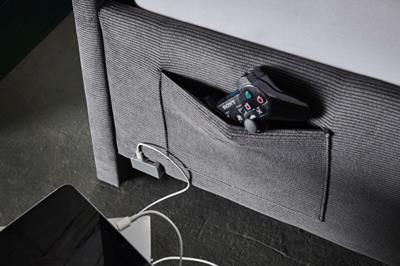 Gestoffeerd Bed Cool Antraciet USB-port