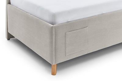 Gestoffeerd Bed Cool 90x200 met rugleuning Beige detail