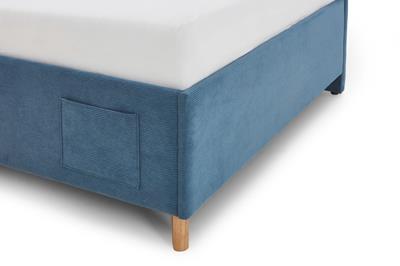 Gestoffeerd Bed Cool 90x200 met rugleuning Blauw detail