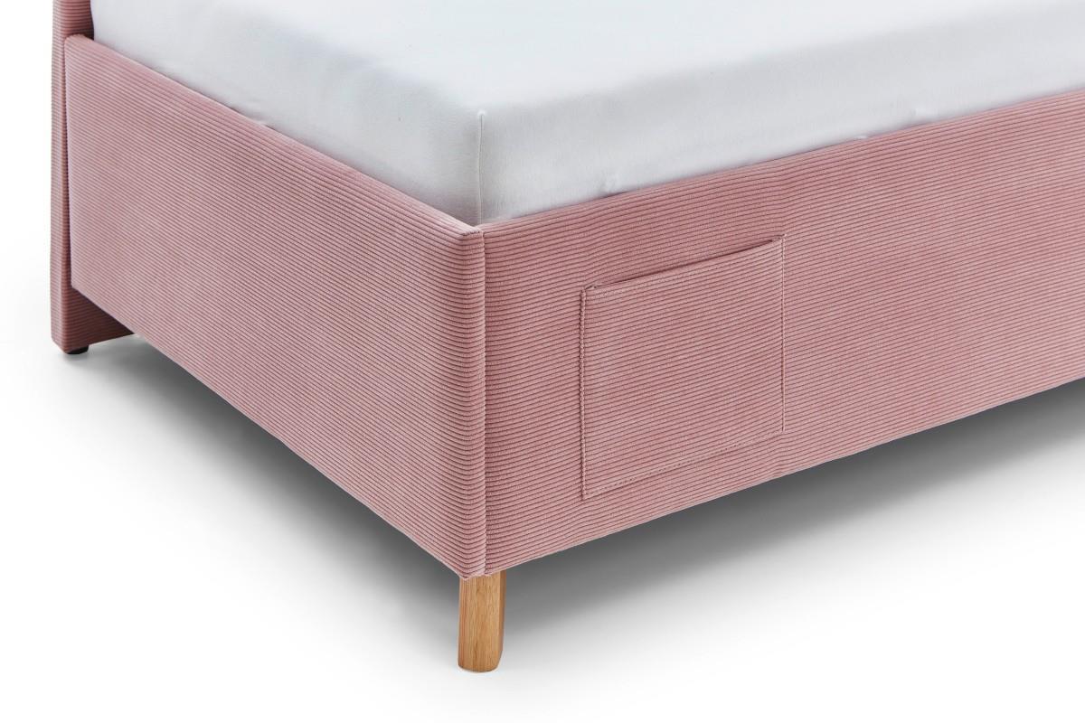 Gestoffeerd Bed Cool 90x200 met rugleuning Roze detail