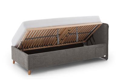 Gestoffeerd Opbergbed Fun 90x200 Antraciet open
