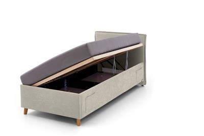 Gestoffeerd Opbergbed Fun 90x200 Beige open