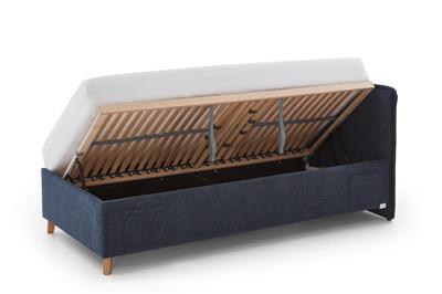 Gestoffeerd Opbergbed Fun 90x200 Blauw open