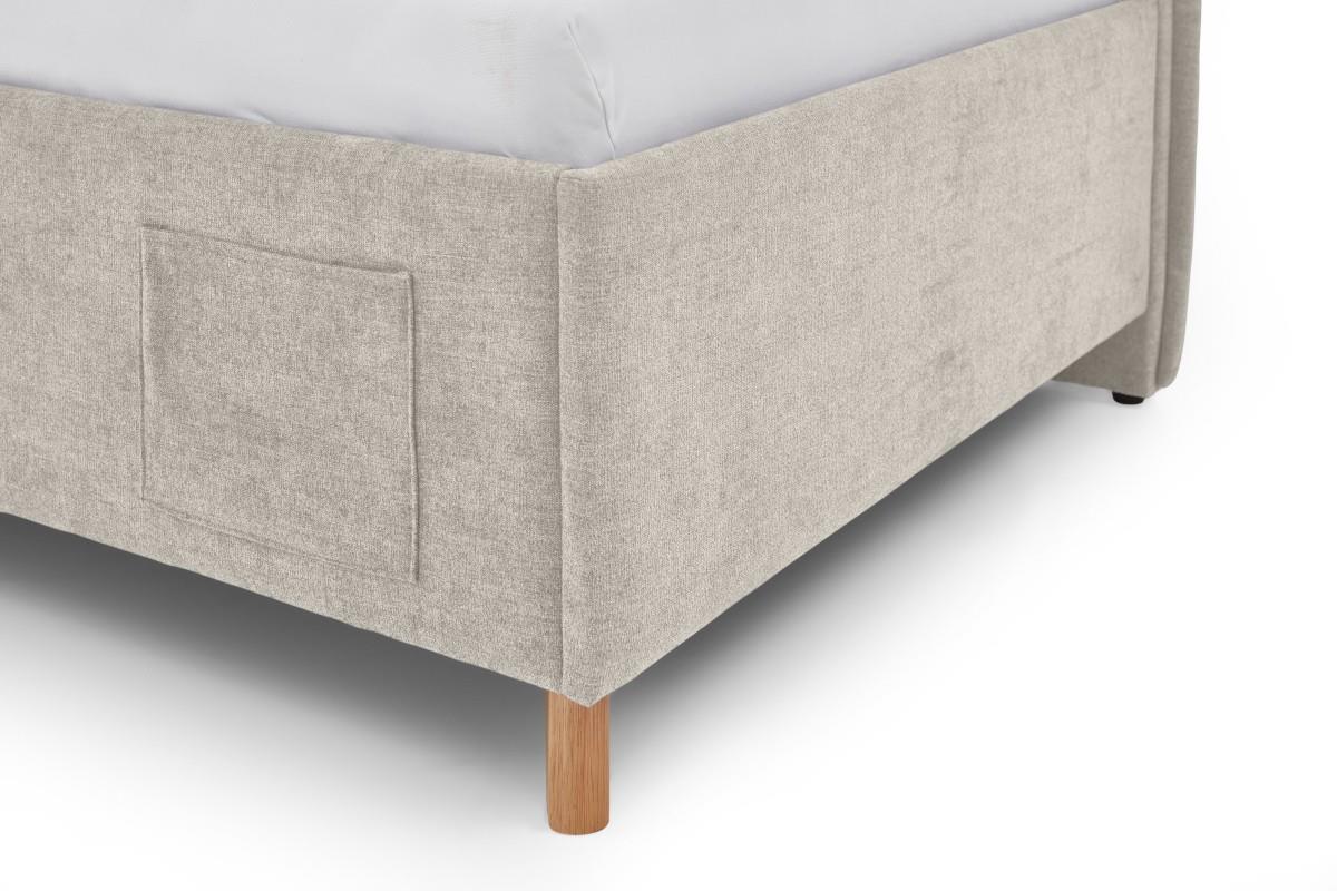 Gestoffeerd Bed Fun 90x200 met rugleuning Beige detail