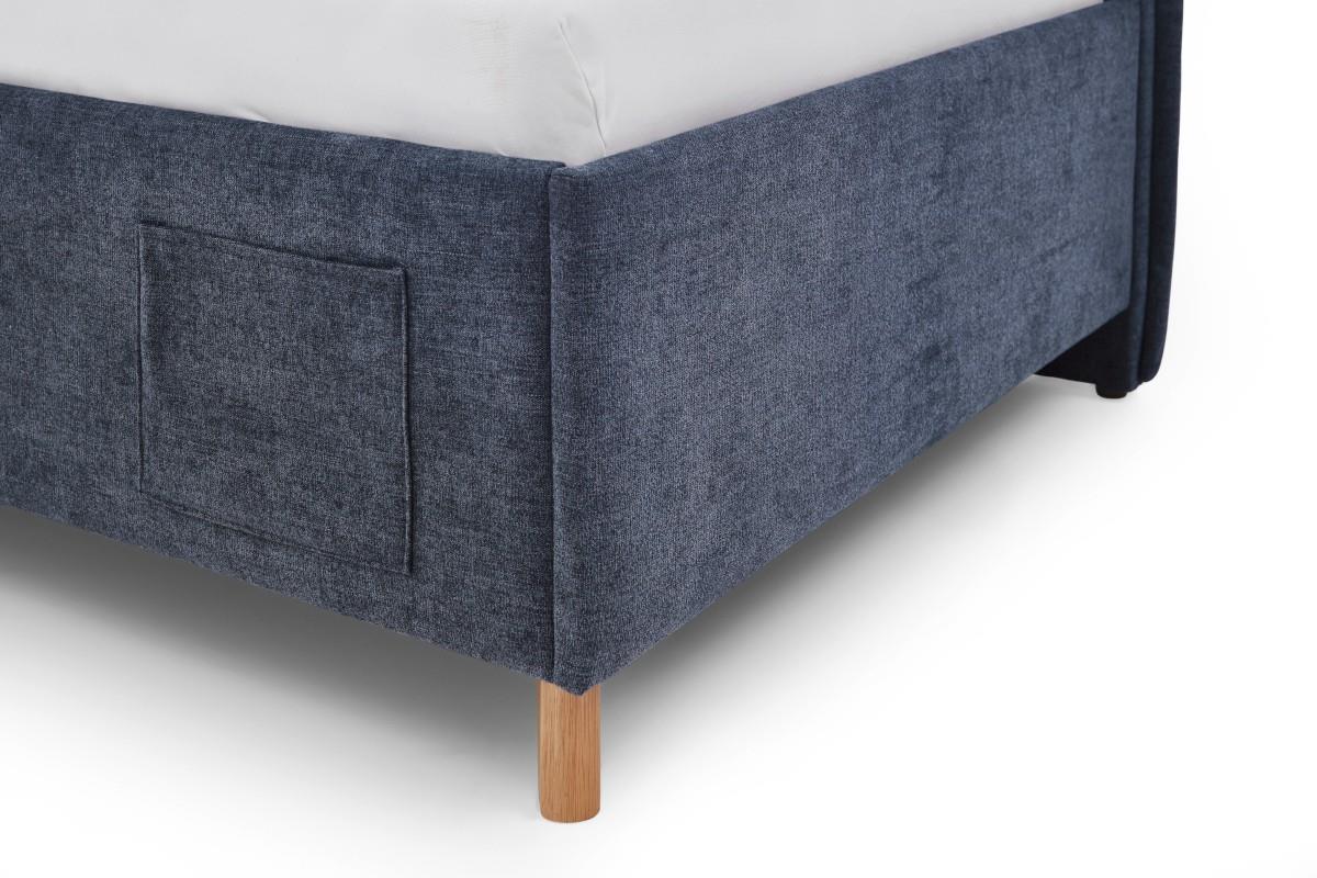 Gestoffeerd Bed Fun 90x200 met rugleuning Blauw detail