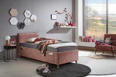 Gestoffeerd Bed Fun 90x200 Roze hoofdfoto