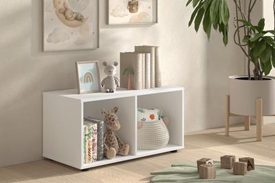 Primo Boekenkast Laag Wit sfeerfoto