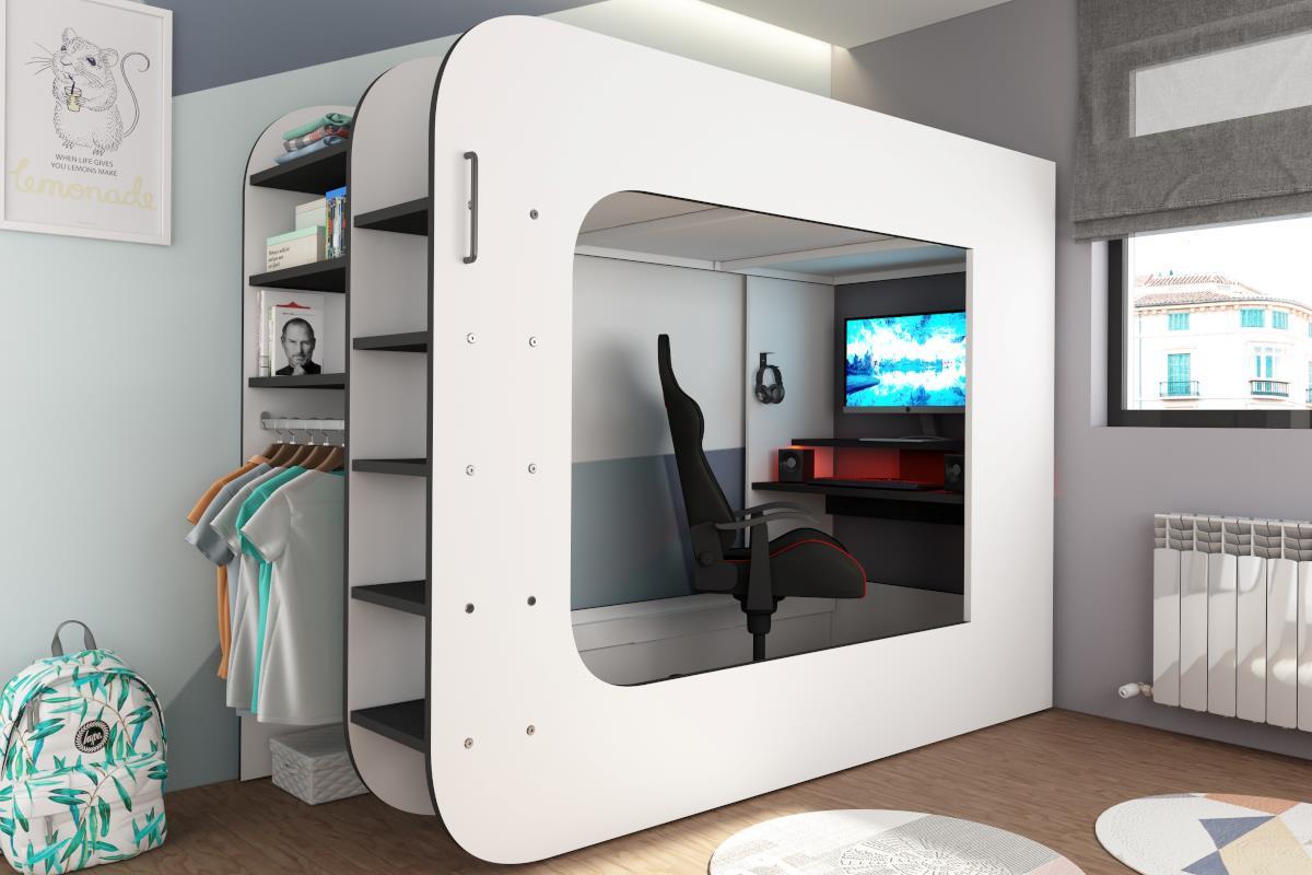 Mspace Gaming Hoogslaper Antraciet en Wit 5036