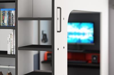 Mspace Gaming Hoogslaper Antraciet en Wit close-up