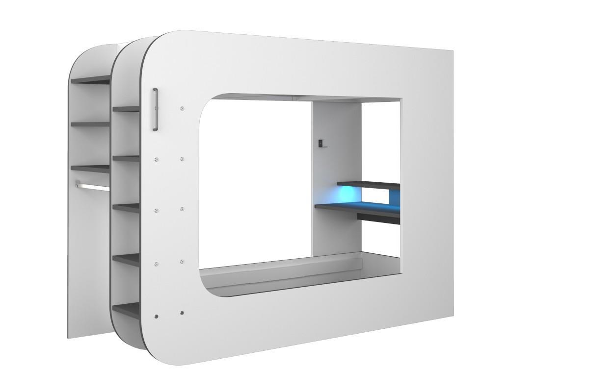 Mspace Gaming Hoogslaper Antraciet en Wit