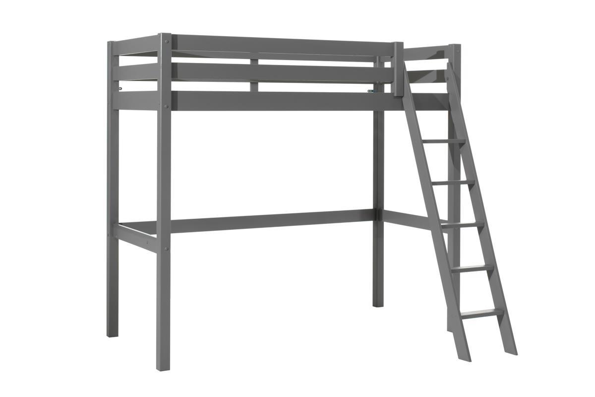 Pino mezzanine bed 90x200cm grijs