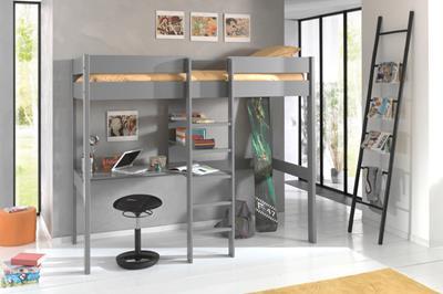 Pino hoogslaper grijs met bureau