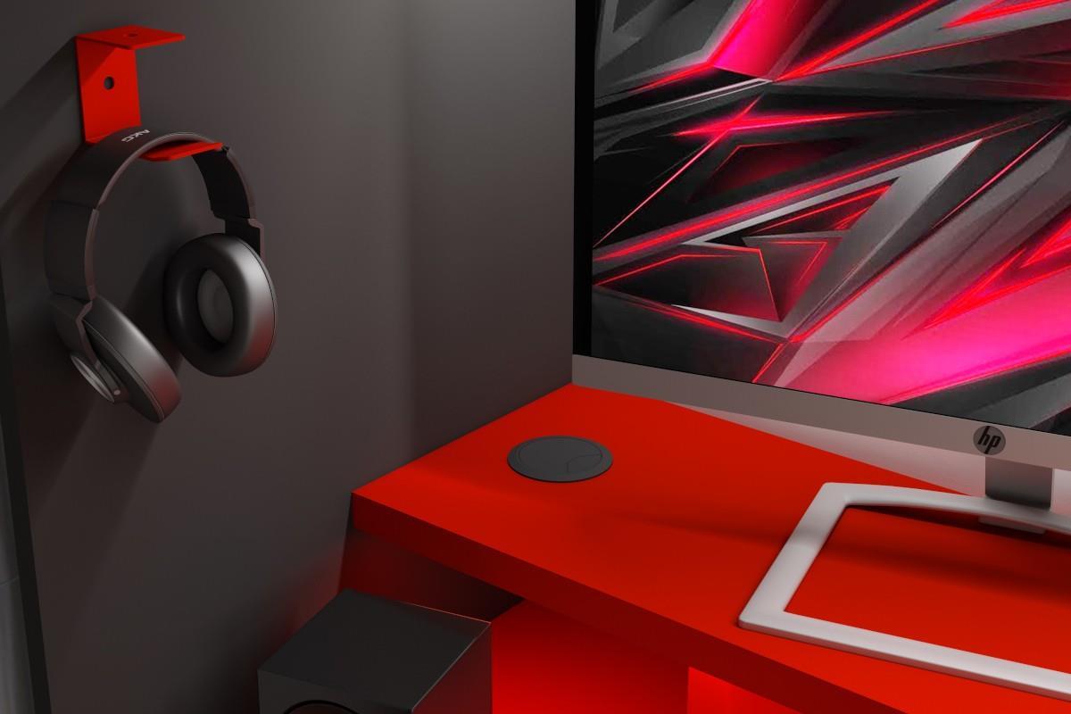 The Cube Gamingbed 120/200 - Antraciet bureau close-up