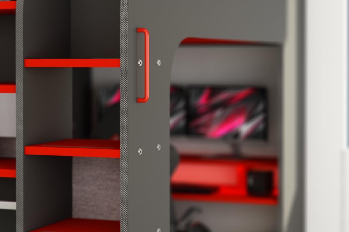 The Cube Gamingbed 120/200 - Antraciet trap close-up
