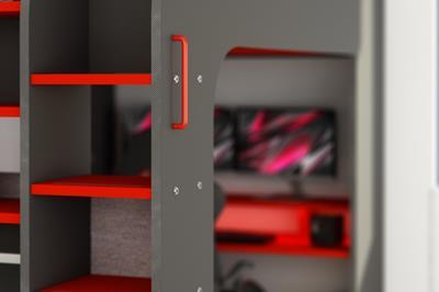 The Cube Gamingbed Hoogslaper 90/200 - Antraciet trap close-up