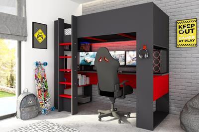 The Cube Gamingbed Hoogslaper - Antraciet