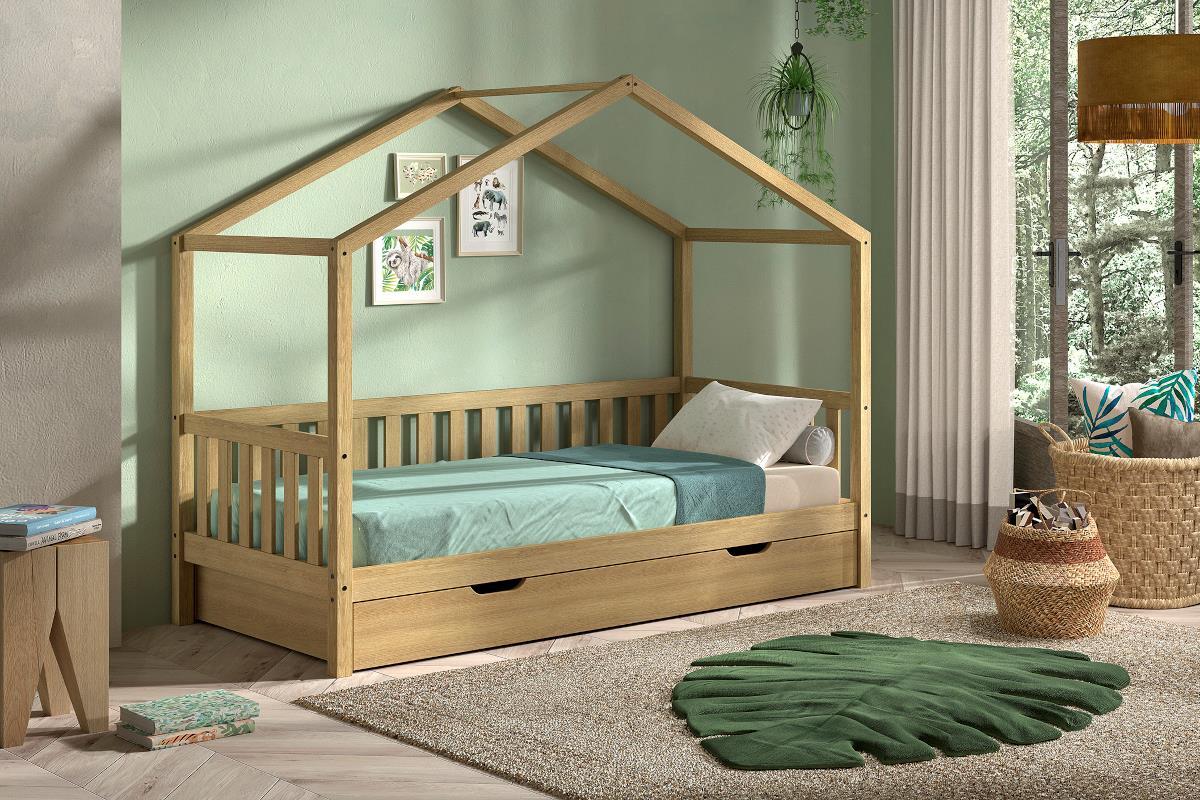 Nature Huisbed Eik met Bedlade