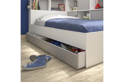 Tienerbed Erwan wit/grijs sfeerimpressie close-up