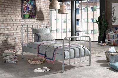 Bronxx metalen bed mat rainy grey