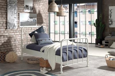 Bronxx metalen bed mat wit