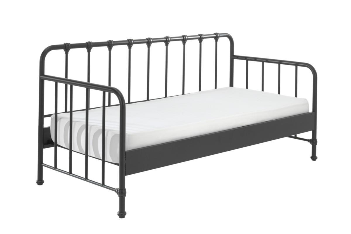 Bronxx metalen bedbank mat zwart met matras