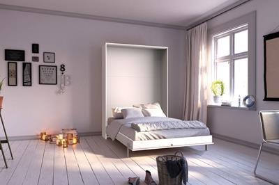 Juist opklapbed 140/200 verticaal wit 