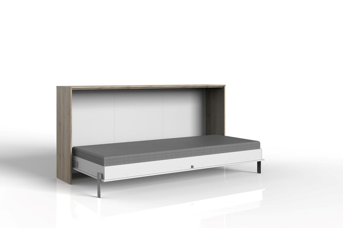 Juist Opklapbed Eiken Wit Horizontaal 90/200