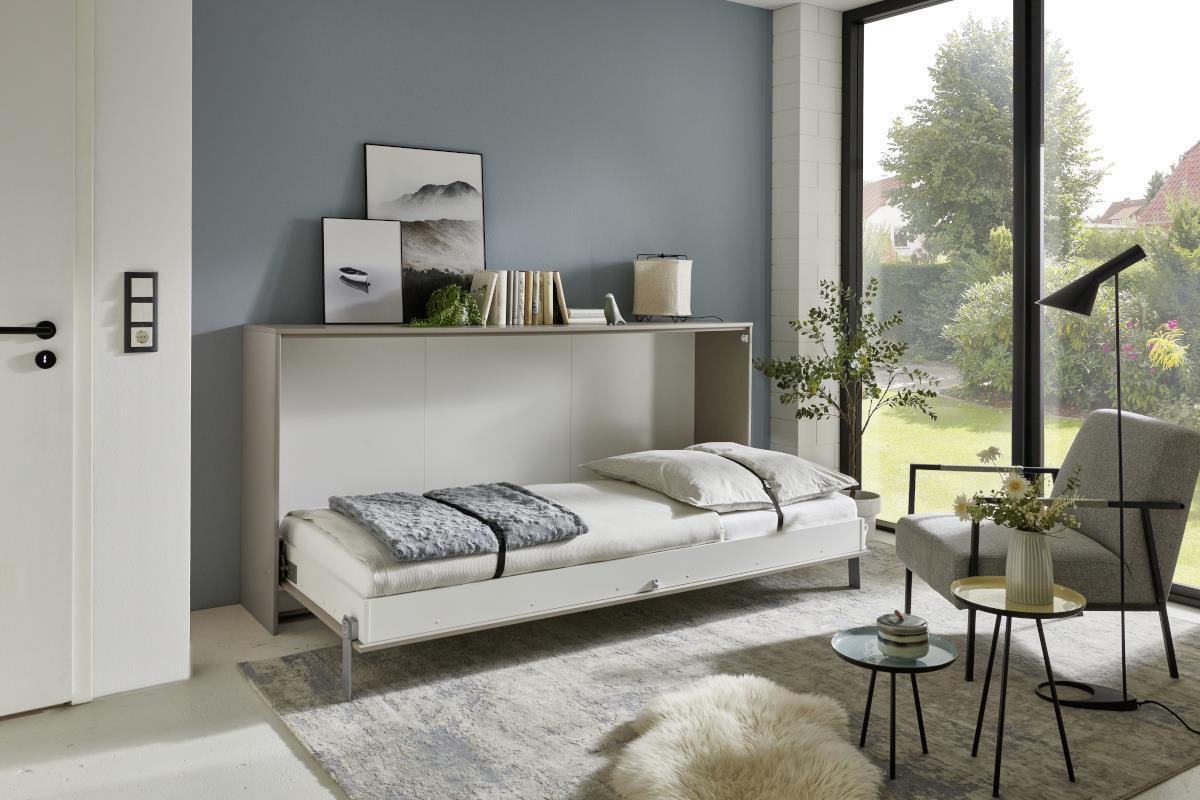 Juist Opklapbed Taupe Horizontaal 90/200