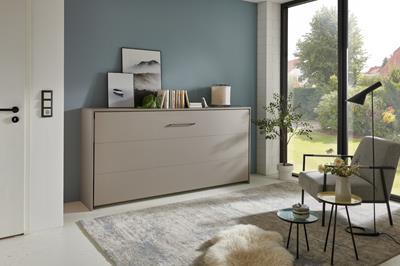 Juist Opklapbed Taupe Horizontaal 90x200 sfeerfoto