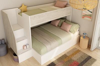 Easy 3-persoons Stapelbed Wit - Cascina bovenaanzicht