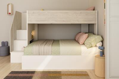 Easy 3-persoons Stapelbed Wit - Cascina vooraanzicht