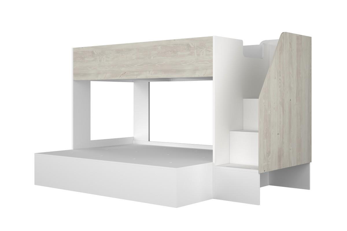 Easy 3-persoons Stapelbed Wit - Cascina zijaanzicht