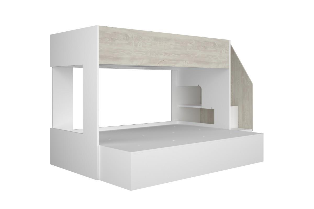 Easy 3-persoons Stapelbed Wit - Cascina zijaanzicht