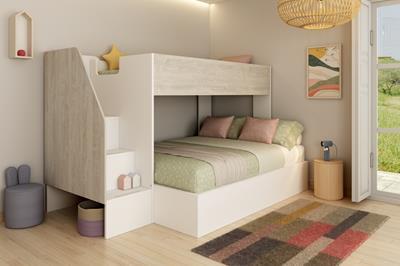 Easy 3-persoons Stapelbed Wit - Cascina