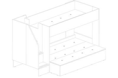 Easy 3-persoons Stapelbed lijntekening