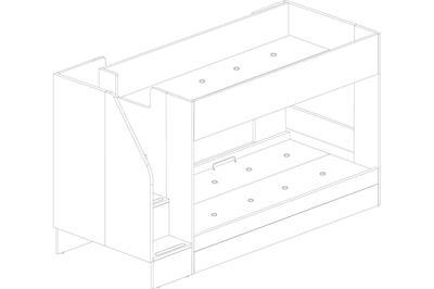 Easy Stapelbed met Opbergruimte lijntekening