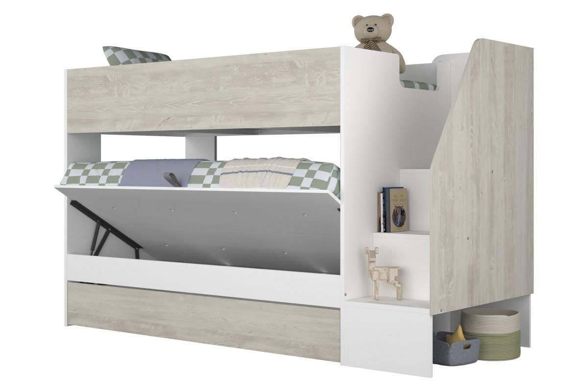 Easy Stapelbed met Opbergruimte Wit - Cascina open