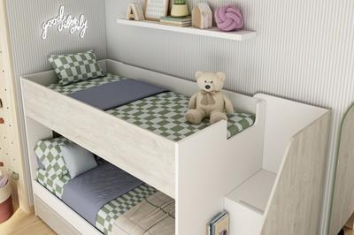 Easy Stapelbed met Opbergruimte Wit - Cascina sfeerfoto bovenaanzicht