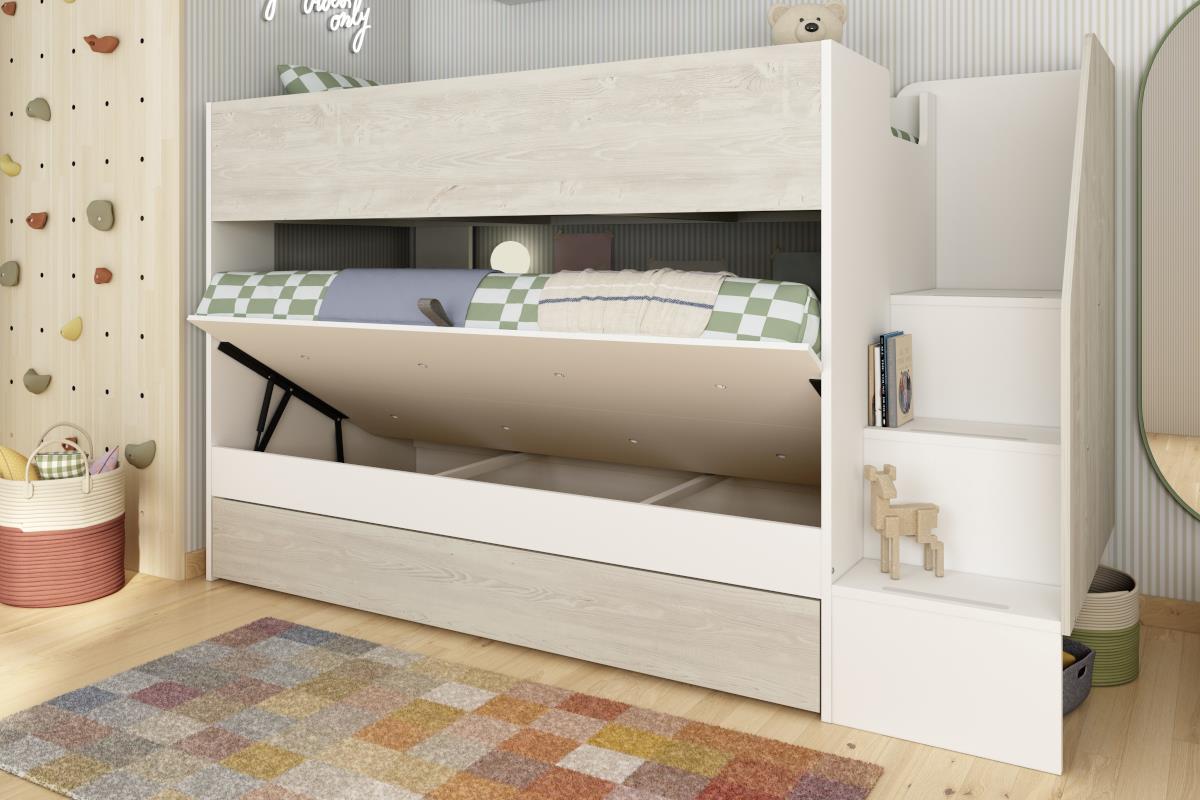 Easy Stapelbed met Opbergruimte Wit - Cascina