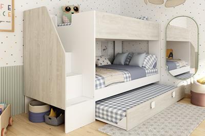 Easy Stapelbed met Slaaplade 90/200 Wit - Cascina