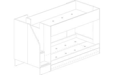 Easy Stapelbed met Slaaplade lijntekening